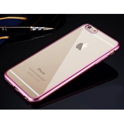 Apple iPhone 6s 6 4.7 Crystal Clear Electroplate Hybrid Soft Case (Rose Gold)